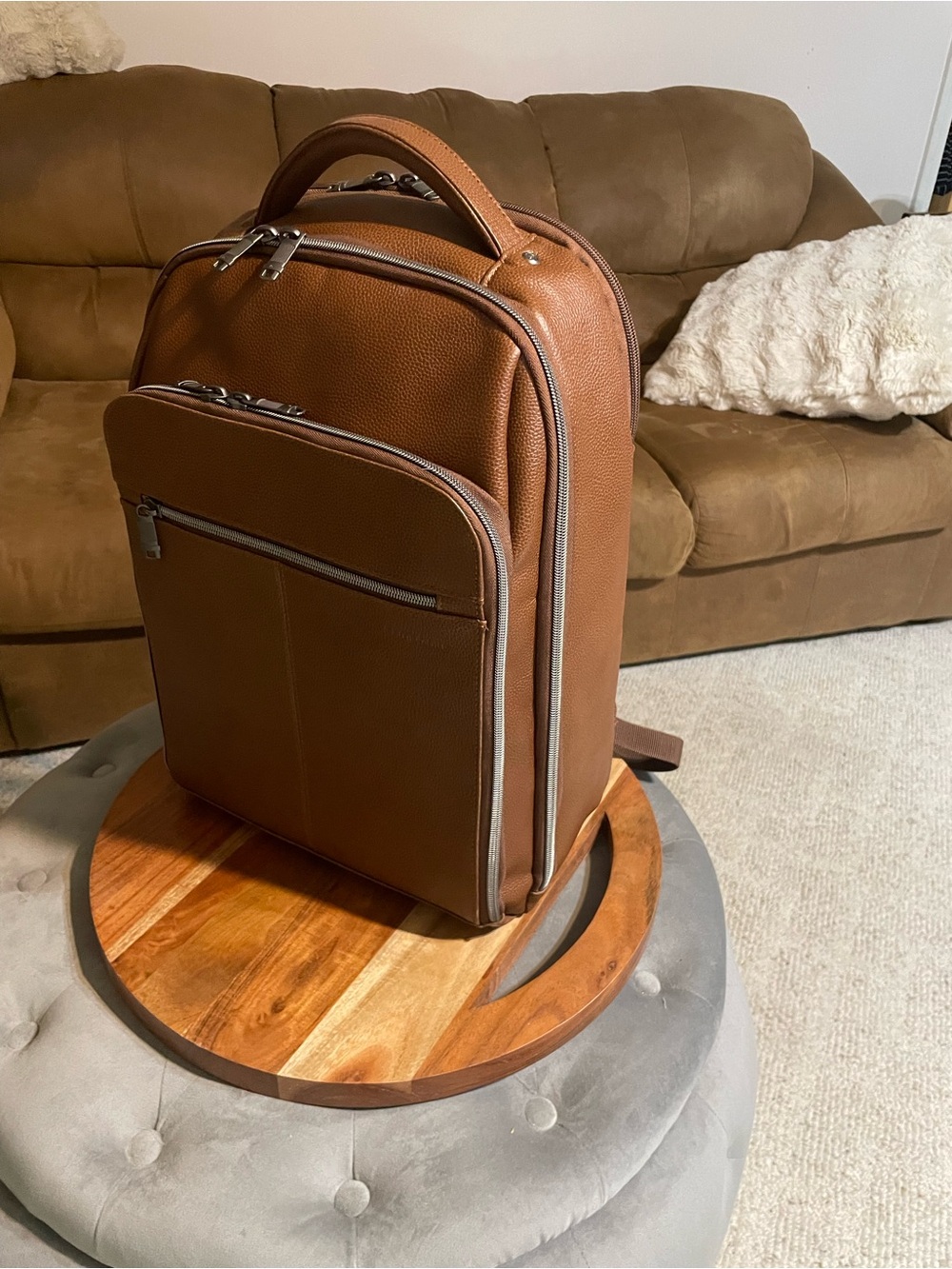 EUC Samsonite Leather Laptop Backpack - Brown